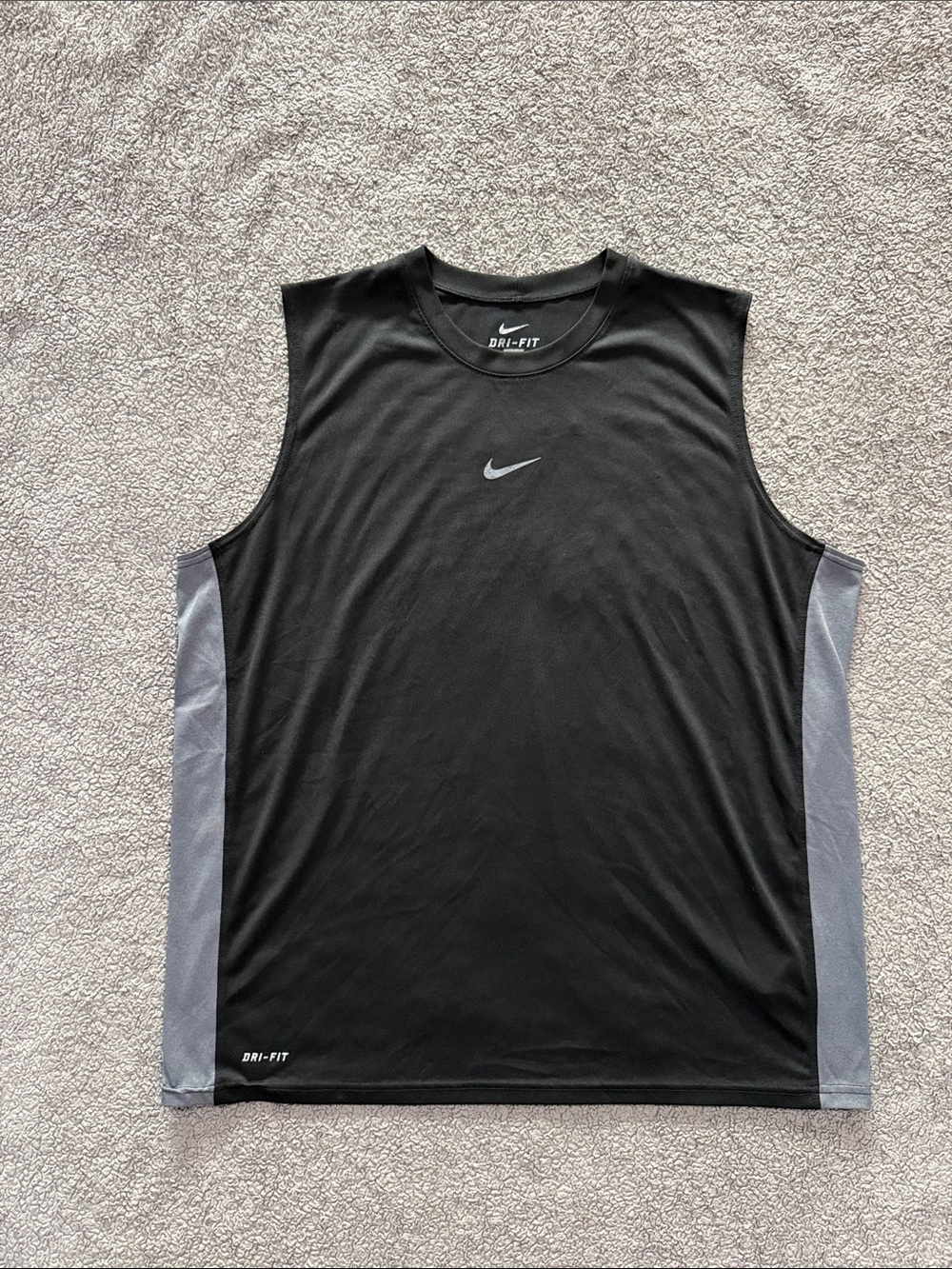 Nike Black Tank Top with Gray Side Panels